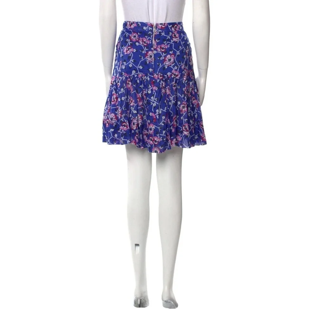 Isabel Marant Etoile Saureena Mini Skirt Electric Blue Ditsy Floral French Boho